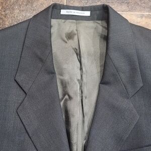 YSL Yves Saint Laurent Blazer France 🇫🇷 Coat Twill Shark Skin Gray Mens Sz 40S